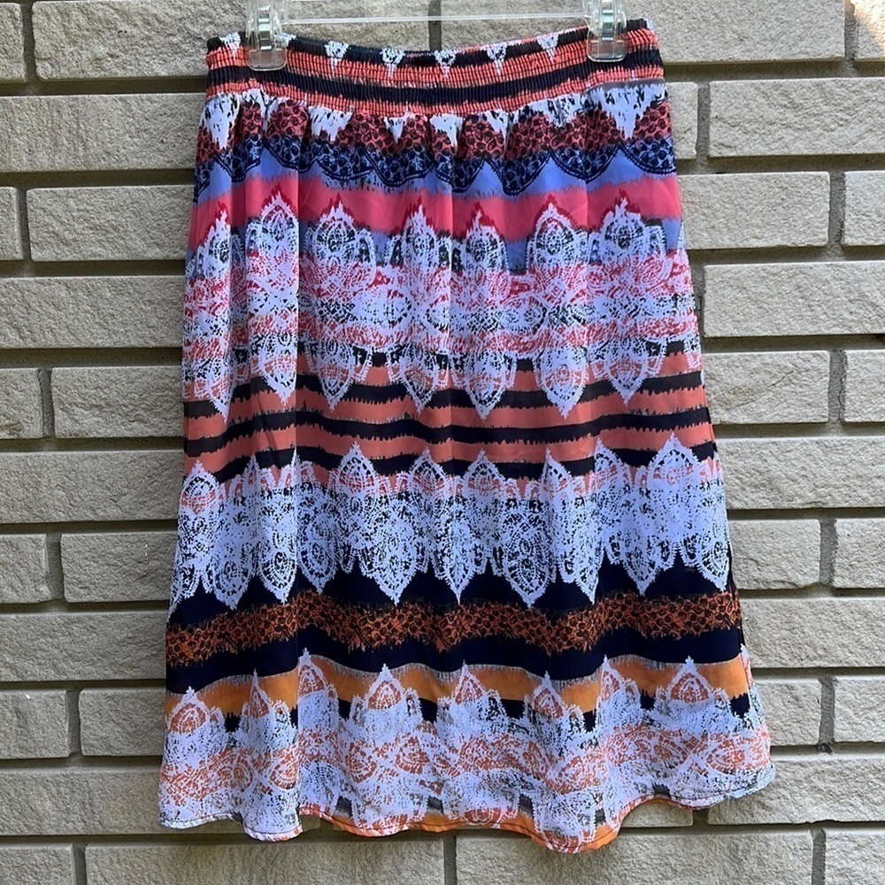 Christopher & Banks Smock Waist Lined Skirt Sz M